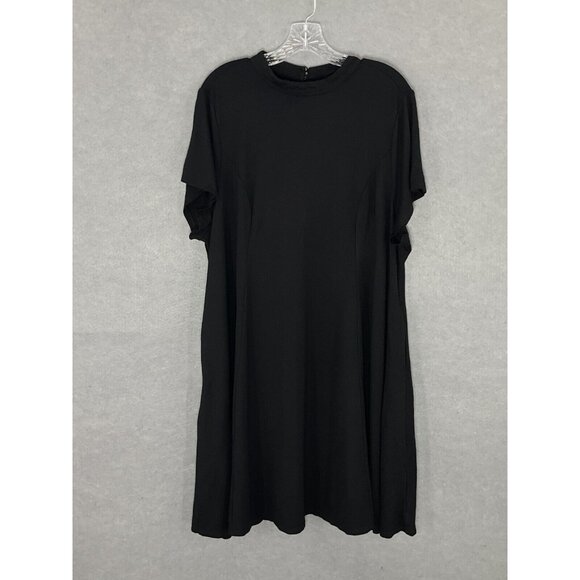 Torrid Dress Women Plus Sz 4 Black Pullover Short Sleeve‎ Stretch Relaxed Casual - Picture 1 of 13
